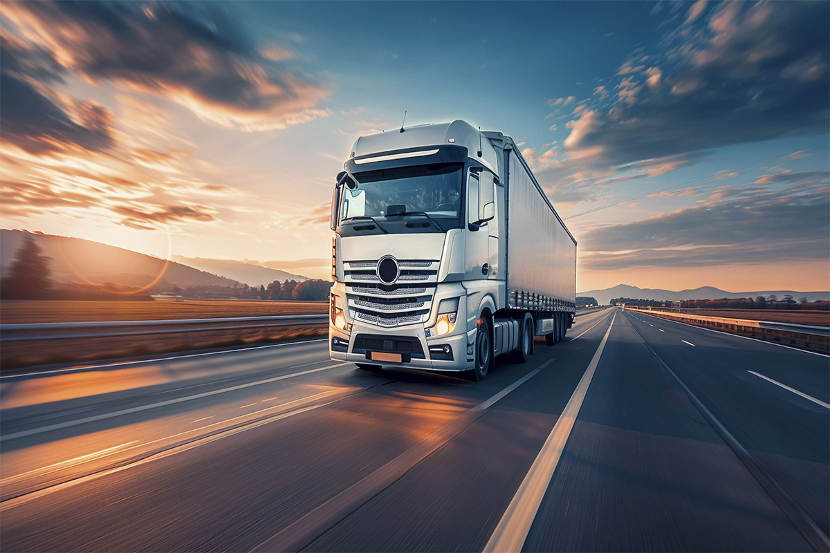Camion FastTransport pe autostradă